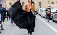 PARIS, FRANCE - MARCH 04: Christina Pitanguy is wearing a black maxi skirt and black leather jacket outside Dior during the Paris Fashion Week Womenswear Fall/Winter 2016/2017 on March 4, 2016 in Paris, France.  (Photo by Christian Vierig/Getty Images)